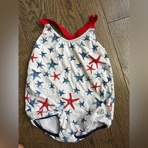 Moncler Red and White Swimwear